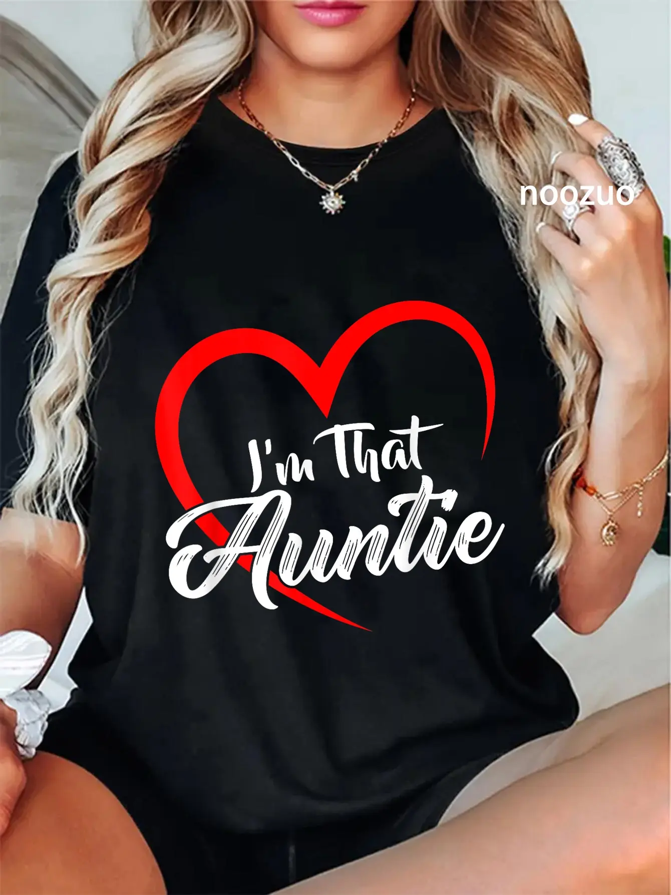 100% Cotton Unisex Auntie Tshirts For Women I'm That Auntie T-Shirt Casual Top