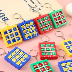20PCS/30PCS Random Color Tic-Tac-Toe Keychain Gifts for Classroom Exchange 2025 Valentine Christmas New Year's Gift Three in a Row XO Chess Educational Training Toy Gift Rotating Game Chess Pendant plastic fashion accessory acrylic