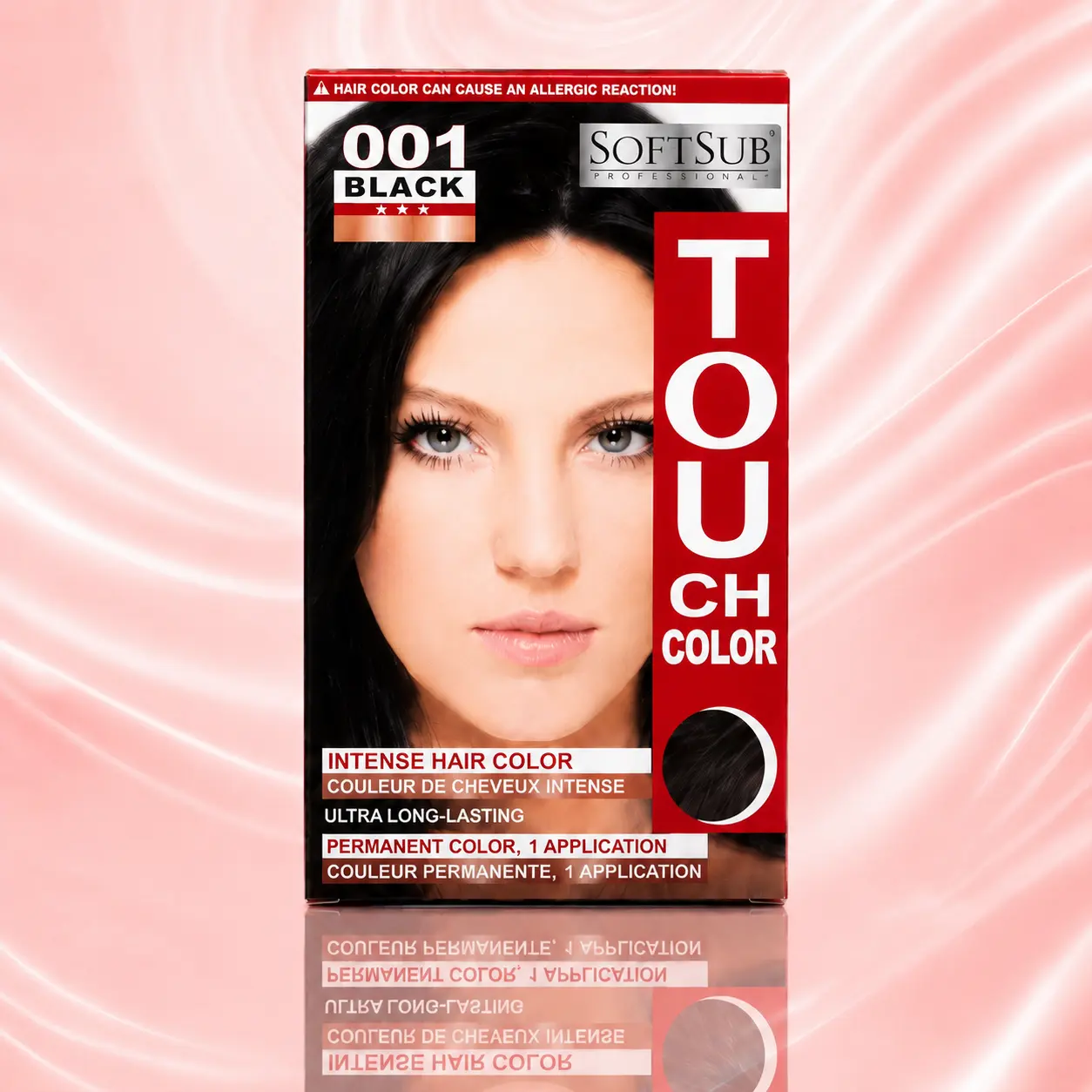 SOFTSUB TOUCH COLOR Hair Dye (Black 001,1 Box)