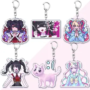 Video Game Ame Chan Keychains for Women Accessories Needy Streamer Emoji Cat Overload Girl Overdose Keyring Fans Friends Gifts