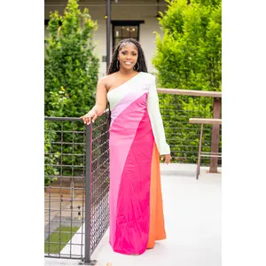 Over the Rainbow One Shoulder Maxi Dress