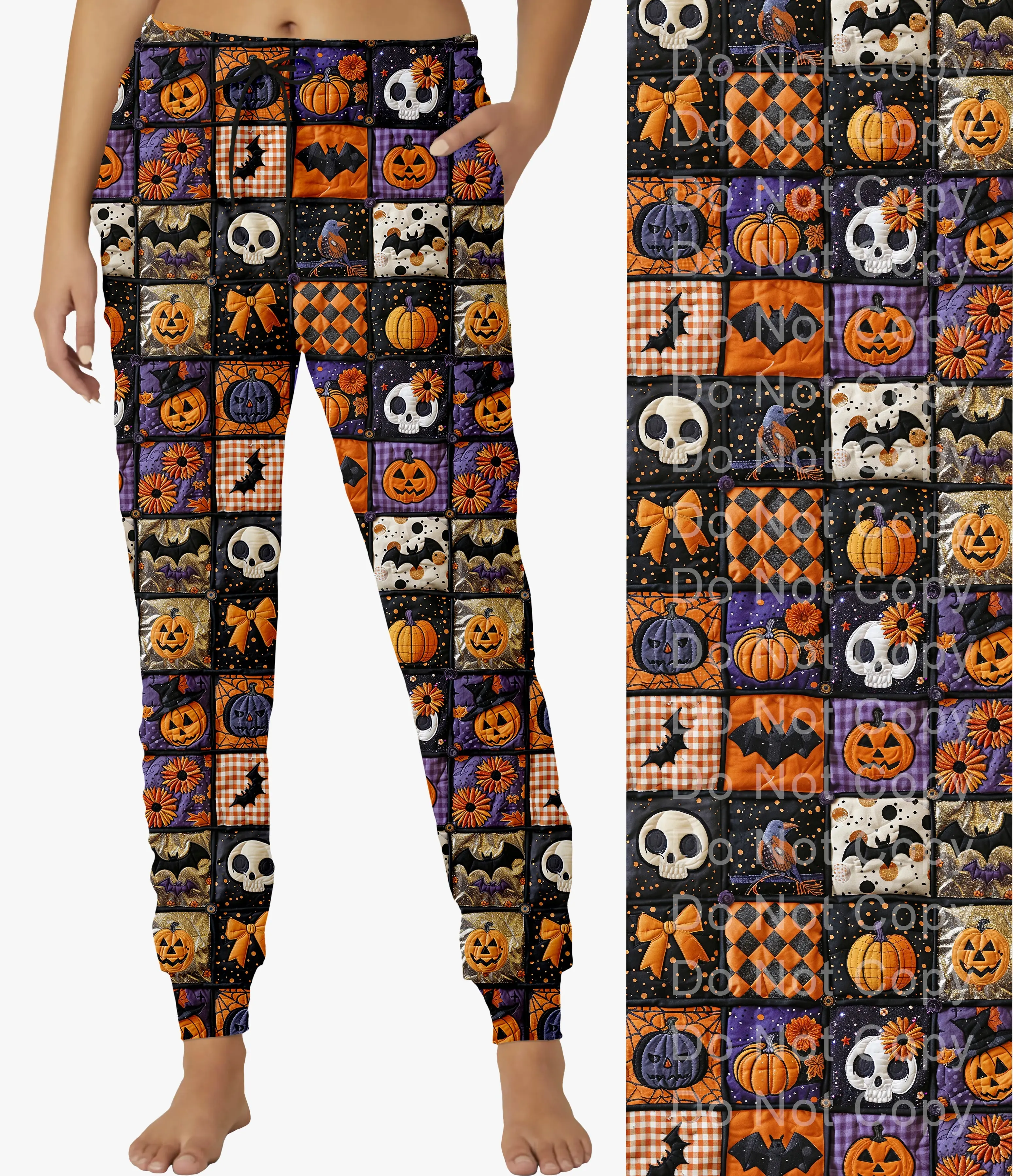 Quilted Halloween Joggers (ready to ship)