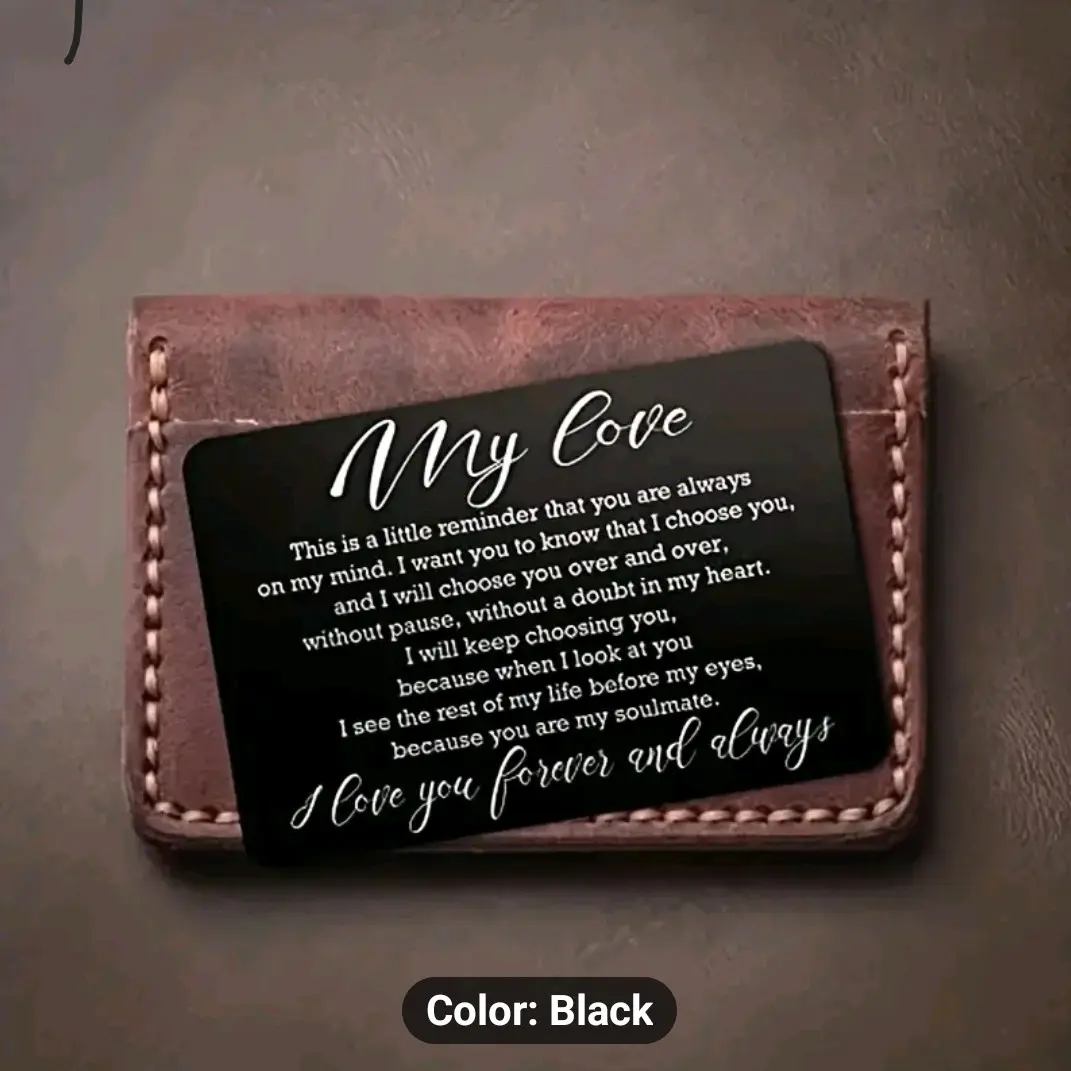 Engraved Wallet Insert Card, Christmas Birthday Anniversary Card Gifts, To My Love Card For Wife Husband