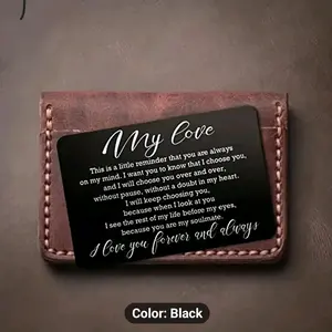 Engraved Wallet Insert Card, Christmas Birthday Anniversary Card Gifts, To My Love Card For Wife Husband