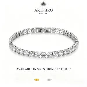 ARTPHRO Zirconia Bracelet - 6.7 in Unisex Minimalist Elegant Premium Costume Jewelry, Stainless Steel Chain, Stackable, Stylish Durable, Ideal for Daily Wear, Holiday Use, No Thoughtful Presentation Needed Gift