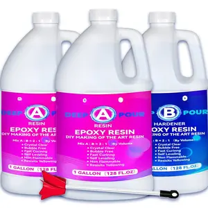 Deep Pour Epoxy , 3 Gallon 2 to 4 Inch Depth Kit  Clear Bubble Free High Gloss Self Leveling for River Table Top, Bar Top, Coating, Casting and Art Mold Crafts Epoxy  2:1