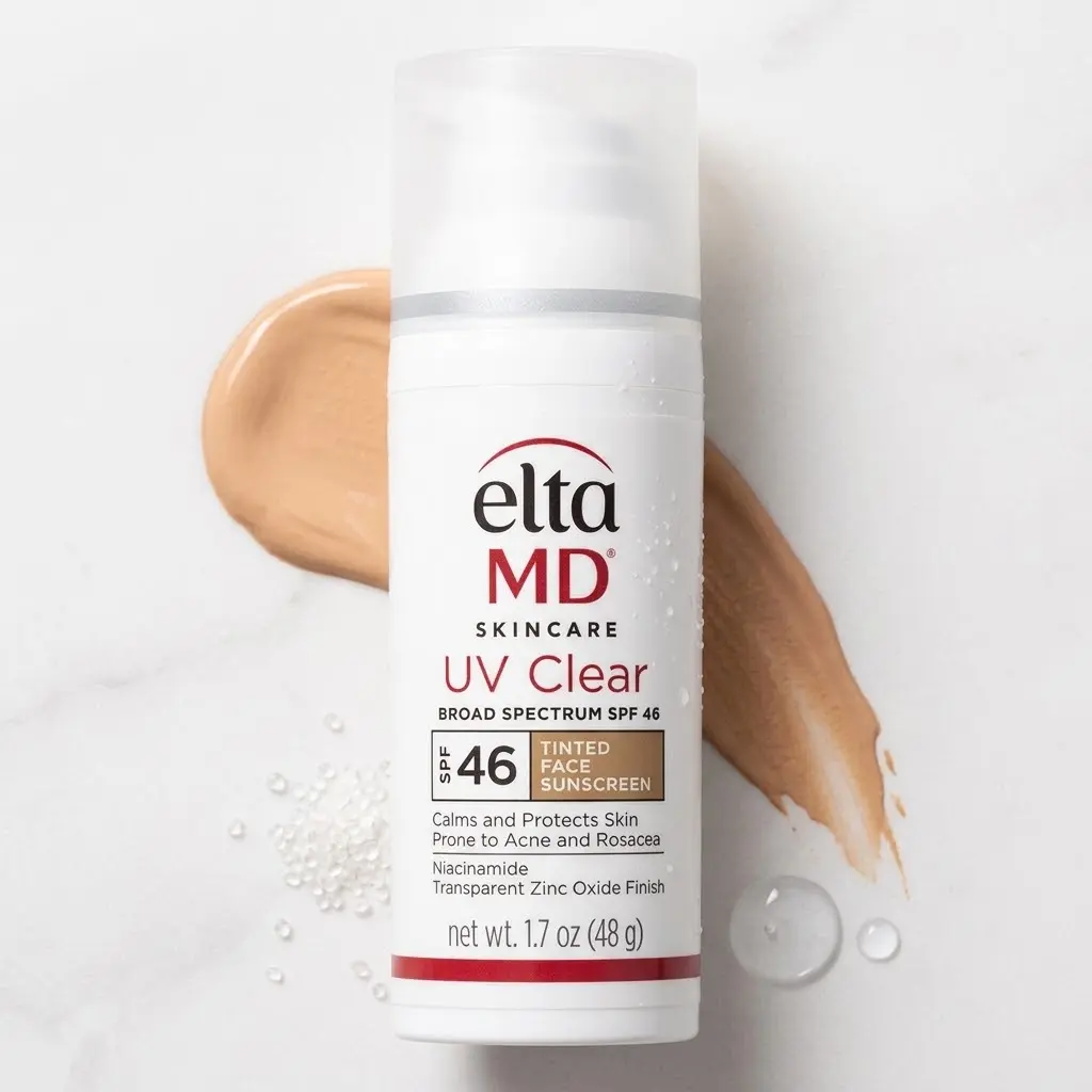 EltaMD UV Clear Tinted Facial Sunscreen SPF 46 - Acne Safe & Anti-Redness Daily SPF with Niacinamide, No White Cast (1.7 oz)