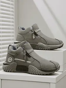 Men's Winter High-Top Sneakers, Warm Lined Cotton Shoes, Casual Sport Anti-Slip Work Safety Boots, New Arrival Footwear, Non Slip Work Shoes