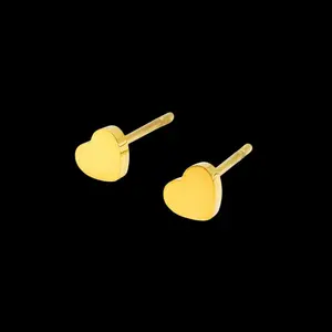 Mini Heart Stud Earrings – 14K Gold Plated, Hypoallergenic Tiny Everyday Hearts