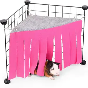 Colourtree Cuddle Base Guinea Pig HideoutHideaway Corner Fleece Toys, Soft Cozy Material with 3 Metal Hooks for Small Pets
