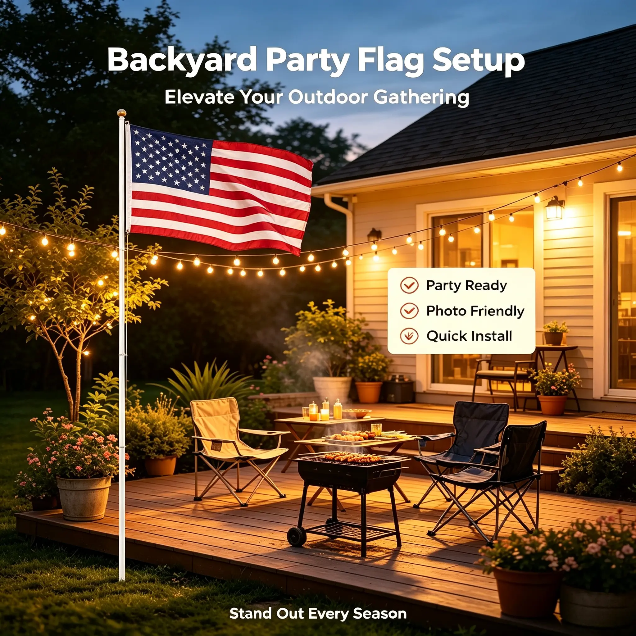 25ft Height Heavy Duty Alum.American Flag Pole Telescoping Flagpole Kit - Inground Outdoor Sectional Pole with Topper Ball, 360-Degree Rotating Steel Clips for American Flag, Dual Flags (Ideal for Independence Day), Aluminium, 23-5/8" Diameter