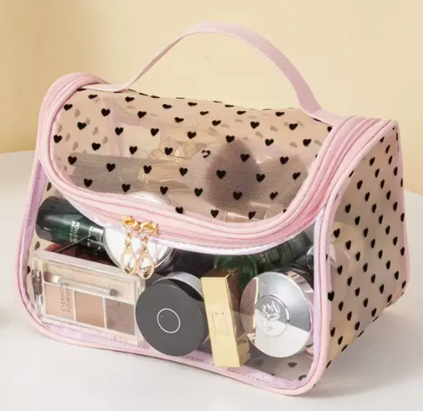 Transparent Mesh Makeup Bag — Waterproof, Large-Capacity Toiletry Bag for Business Trips & Travel Ins-Style Storage Pouch & Handbag