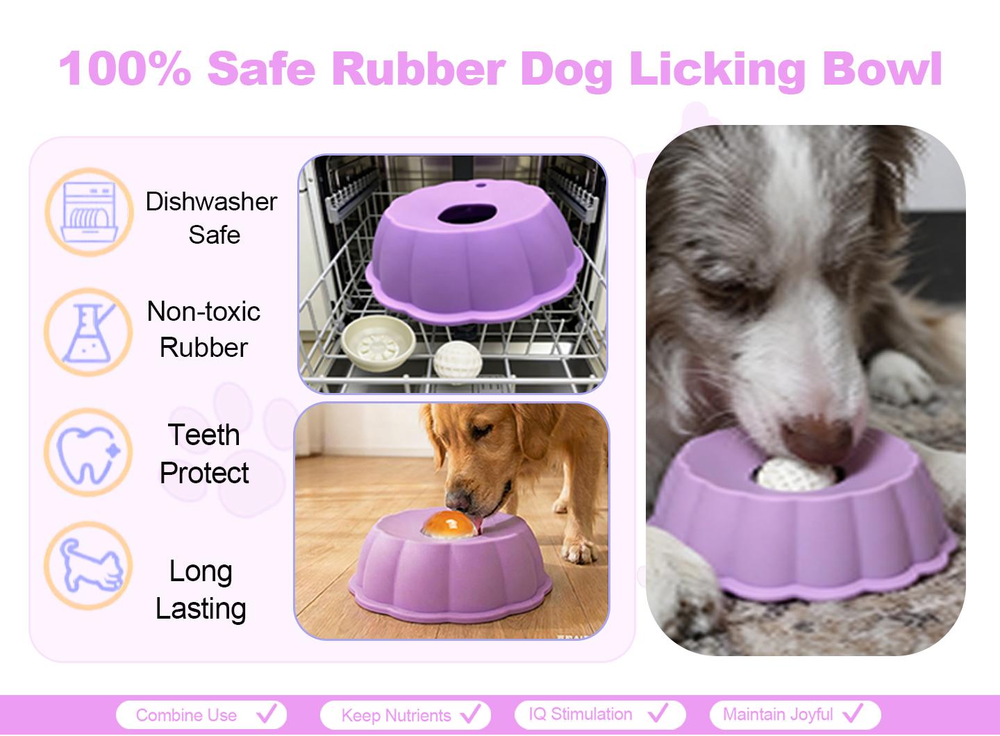 BOMUU Slow Feeder Dog Bowl, Anti-Choke, Lickmat, Solves, Dog Anxiety, post-op nutrition, Boosts , DogGutHealth, 360° Rotating Roller, For Fast Eaters ,6.4 oz Capacity