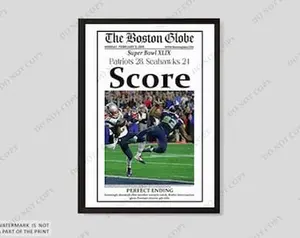 Patriots Super Bowl Print: 2015 Newspaper Unframed Poster