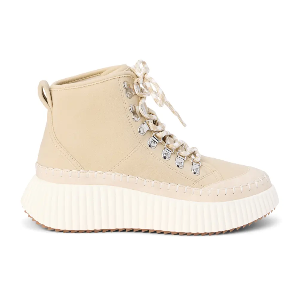 COCONUTS by Matisse Womens Trek Platform Hiking Round Toe Casual Boots Ankle Mid Heel 2-3" - Beige