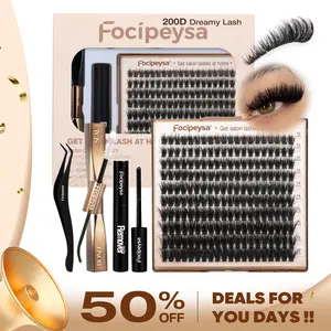 Focipeysa 200D Lash Clusters | Dreamy Volume Lash Clusters | Resuable  Clusters Lashes | Beginner Friendly | D Curl DIY Cluster Lashes for Flawless Makeup | Salon-Level Volume Lash Extensions at Home