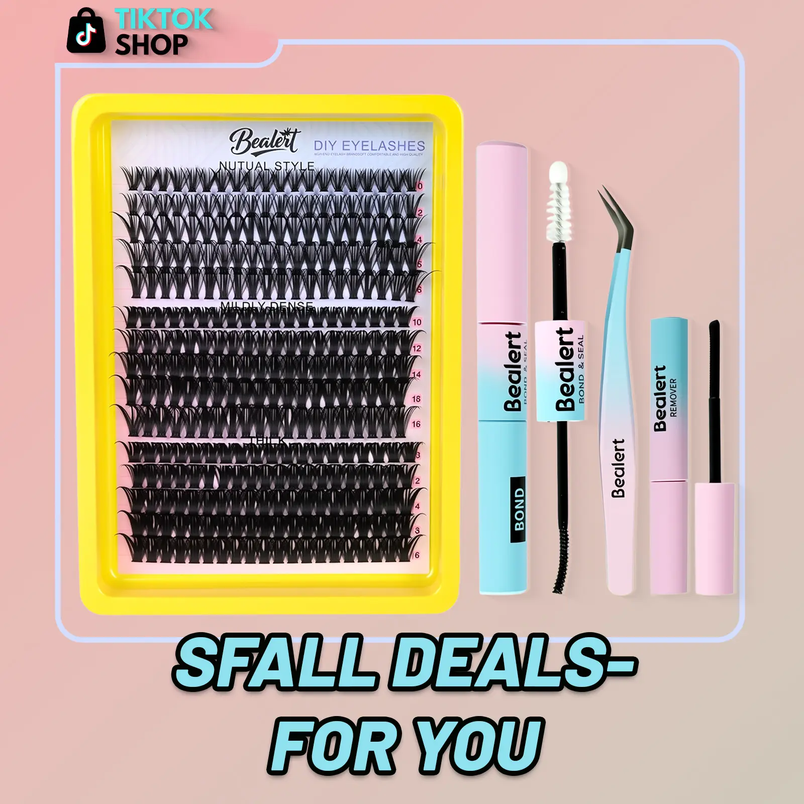 BEALERT Lash Clusters Wispy Extension 40D 60D 80D D Curl Thick Volume Individual Lashes 10-16mm Cluster with Bond Seal & Tweezers for Natural Look