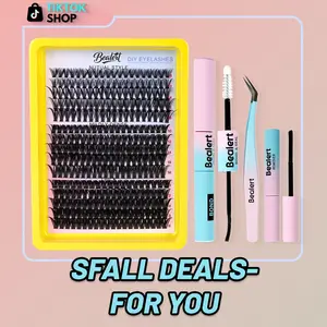 BEALERT Lash Clusters Wispy Extension 40D 60D 80D D Curl Thick Volume Individual Lashes 10-16mm Cluster with Bond Seal & Tweezers for Natural Look