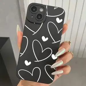 Heart Pattern Phone Case, Anti-drop Soft Cellphone Protective Case, Total Protective Shockproof Mobile Phone Cover for Smartphone iPhone 11/12/13/14/15/16 Pro Max Protection