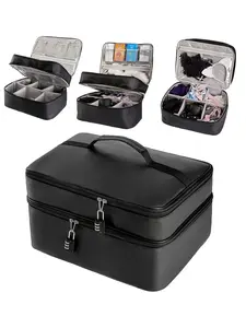 Lockable Adult Toy Storage Bag, Dual-Layer Large Capacity, Travel Underwear Organizer, Personal Privacy Protect Essential, Space Saving Bags