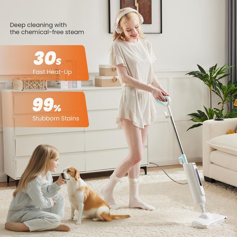 Steam Mop for Floor Cleaning, 2 Washable Pad, Lightweight Floor Steamer Cleaner for Hardwood/Tile/Laminate Floors Carpet