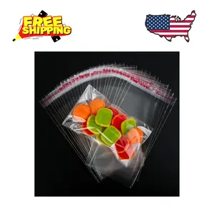 3x5 Cellophane Cookie Bags with Seal - 200pcs 3x5 Resealable Clear