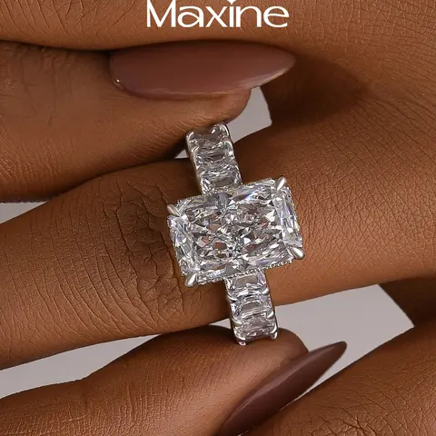 Maxine Affordable Luxury 5.0ct Radiant Cut Engagement Ring,5A Cubic Zirconia Women's Ring Jewelry,Promise Ring for Daily,Travel,Proposal,Wedding,Birthday,Anniversary