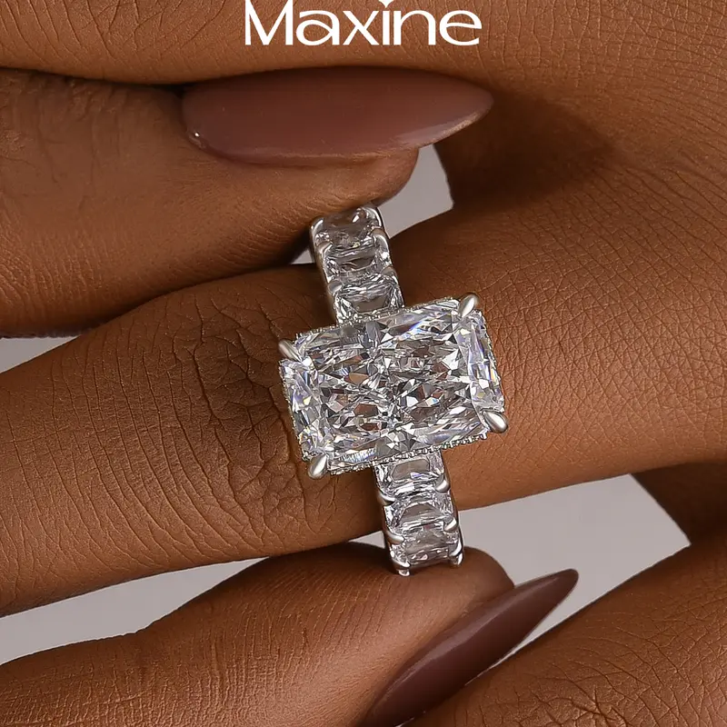 Maxine Affordable Luxury 5.0ct Radiant Cut Engagement Ring,5A Cubic Zirconia Women's Ring Jewelry,Promise Ring for Daily,Travel,Proposal,Wedding,Birthday,Anniversary