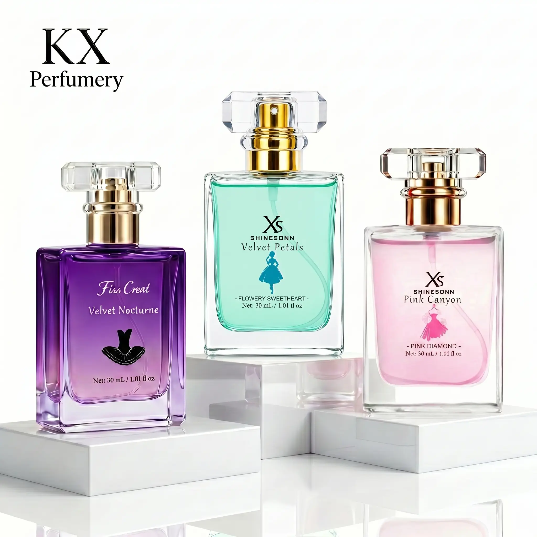 Purple Perfume Gift Set for Women, 3-Piece Eau de Parfum Bundle, Velvet Petals 30ml + Velvet Nocturne 30ml + Pink Canyon 1.01 fl oz, Floral Gourmand & Floral Citrus Scents, Travel Size Luxury Fragrance Set for Her