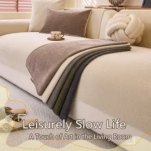 Modern Soft Chenille Sofa Protector, Scratch-Resistant, Non-Slip, Fits All Sofas, Pet-Friendly, Durable, Home Decor Essential