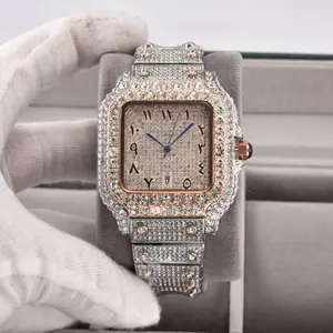 Two-Tone Iced Arabic Numeral Watch