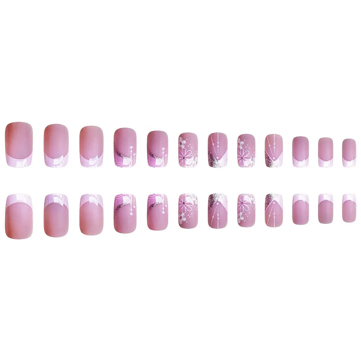 24Pcs Pink French Tip Press Nails Short Square Fake Nails Spring Cherry Blossoms with Line Design Nude Pink False Nails Stick Nails Full Cover Artificial Glue Nails for Women DIY Manicure 24Pcs Pink French Tip Press Nails Short Square Fake Nails Spring Cherry Blossoms with Line Design Nude Pink False Nails Stick Nails Full Cover Artificial Glue Nails for Women DIY Manicure