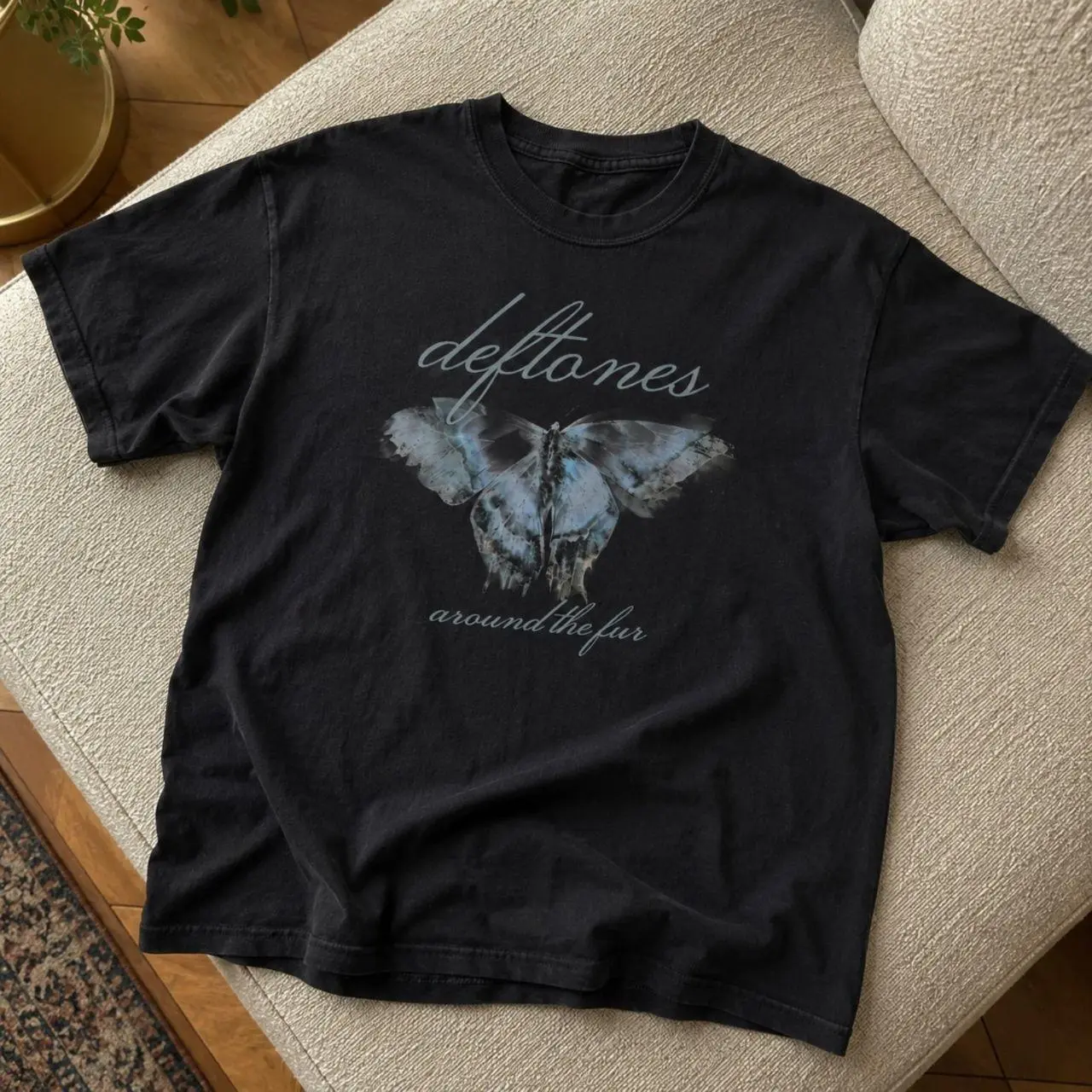 Deftones Around the Fur Butterfly Graphic T shirt and Baby Tee | Vintage Alternative Rock Band Metal Merch | Retro Grunge Skater Apparel