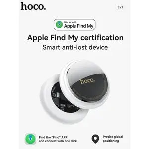 Hoco E91 Smart Bluetooth Tracker – Anti-Lost Device with Apple Find My Support & Silicone Case, GPS Positioning for Keys, Wallet, Luggage, and More