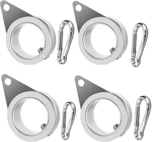 Flag Pole Rings, Flagpole Rings  Alloy 360 Rotating Anti Wrap Flag Mounting Spinning Ring Clips for 0.75-1.02 Inch Diameter Flagpole (1 Inch -Pack of 4, Matte )