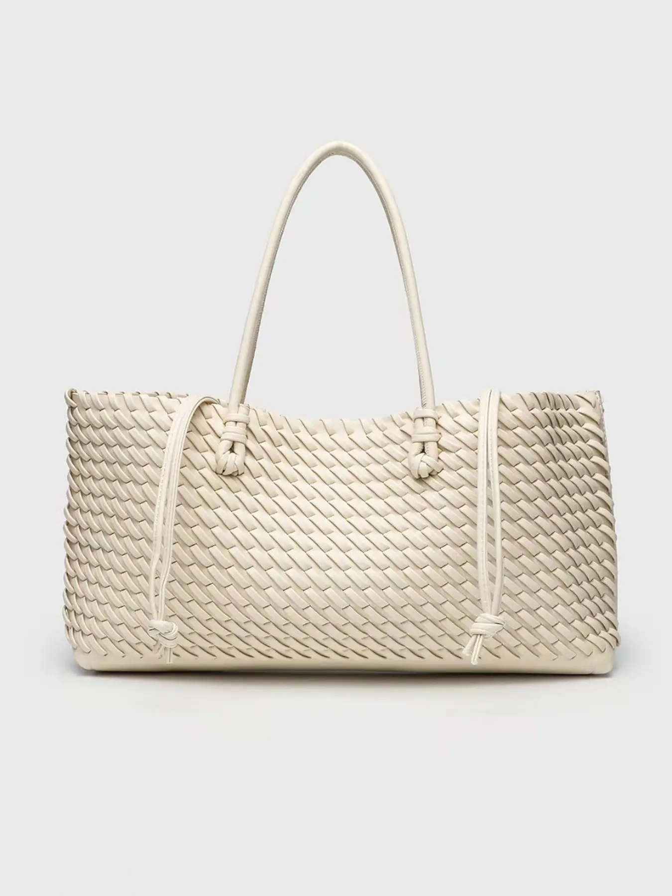 Handmade Large Pu Tote Bag, Fashionable and Spacious, Perfect for Commuting and Shopping, Three Color Options, Ideal for Students and Adults