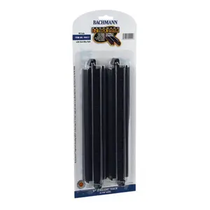 212 MAIN Bachmann HO Scale E-Z Track - 9 in. Straight, Snap Together Steel Alloy Rails, Pack of 4