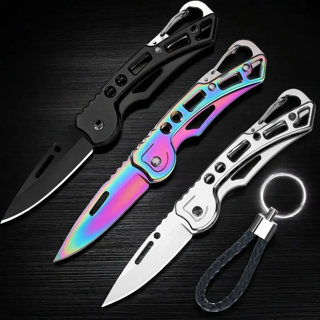 1/3 Piece Multi-Color Knives Set For Kitchen, Professional Folding Cooking Kitchen Knife, Stainless Steel Fruit Knife, Peeler, Dinner Knife, Mini Knife, High-Quality Kitchenware
