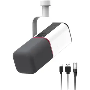 Cardioid Dynamic Microphone with Mic Cover, Vocal USB XLR Microphone for Podcasting, Streaming, Recording, Gaming and Voice-Over (White)