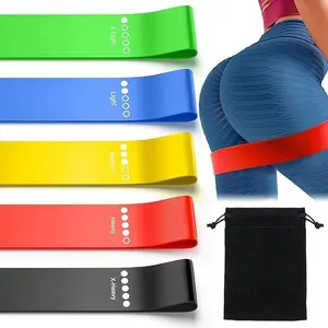 Resistance Bands Set of 5 - Skin-Friendly Natural Latex Loop Fitness Bands with 5 Resistance Levels - Ideal for Home Fitness, Yoga, Stretching, Strength Training & Physical Therapy | Multicolor Pack