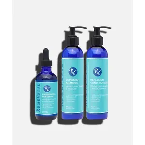 Replenishing System for Thinning Hair with Redensyl for Hair Growth - Gentle, Sulfate-Free, Grapefruit Scent - Shampoo, Conditioner & Serum Haircare Cleanser