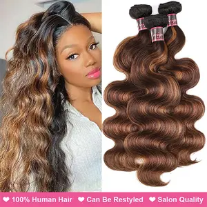 Uwigs FB 30 Highlight Bundles Body Wave Human Hair Bundles Ombre Colored Remy Human Hair Wavy Hair Extentions