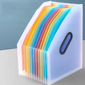 A4 File Standing Holder, 1 Count Colorful Easy Sorting 13 Layers File Storage Box, Large Capacity Organization Bag  for Office Home Dormitory School