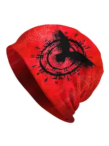 Viking Skullies Beanies Caps Viking Crow 1 Thin Hat Autumn Spring Bonnet Hats Men Women's Hip Hop Ski Cap