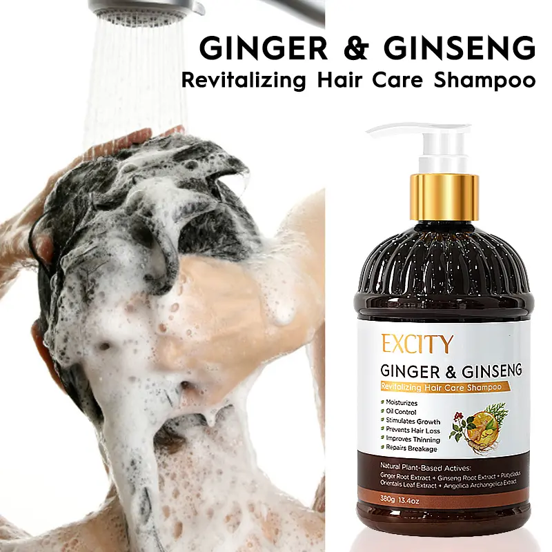 EXCITY Ginger & Ginseng Revitalizing Hair Care Shampoo 350g - Natural Plant-Based Actives for Hair Health & Growth