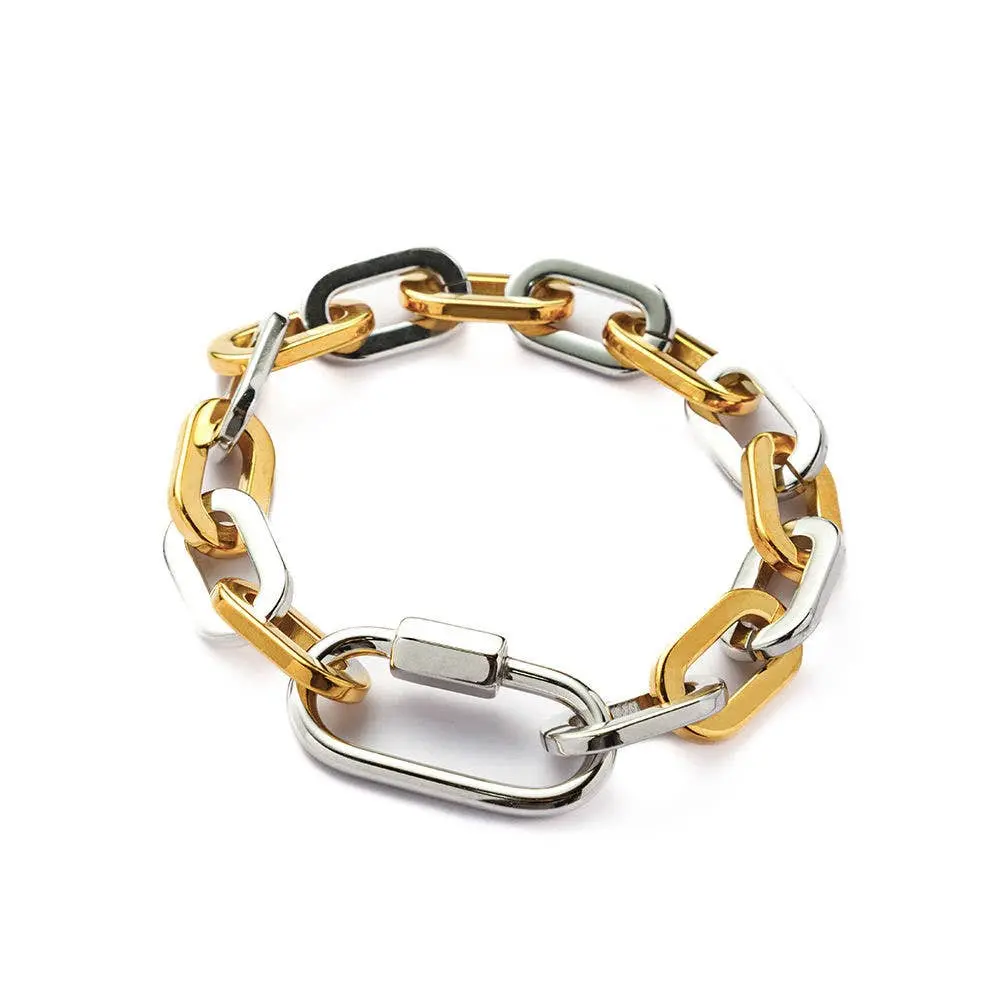 Mixed Metal Carabiner Bracelet -Waterproof