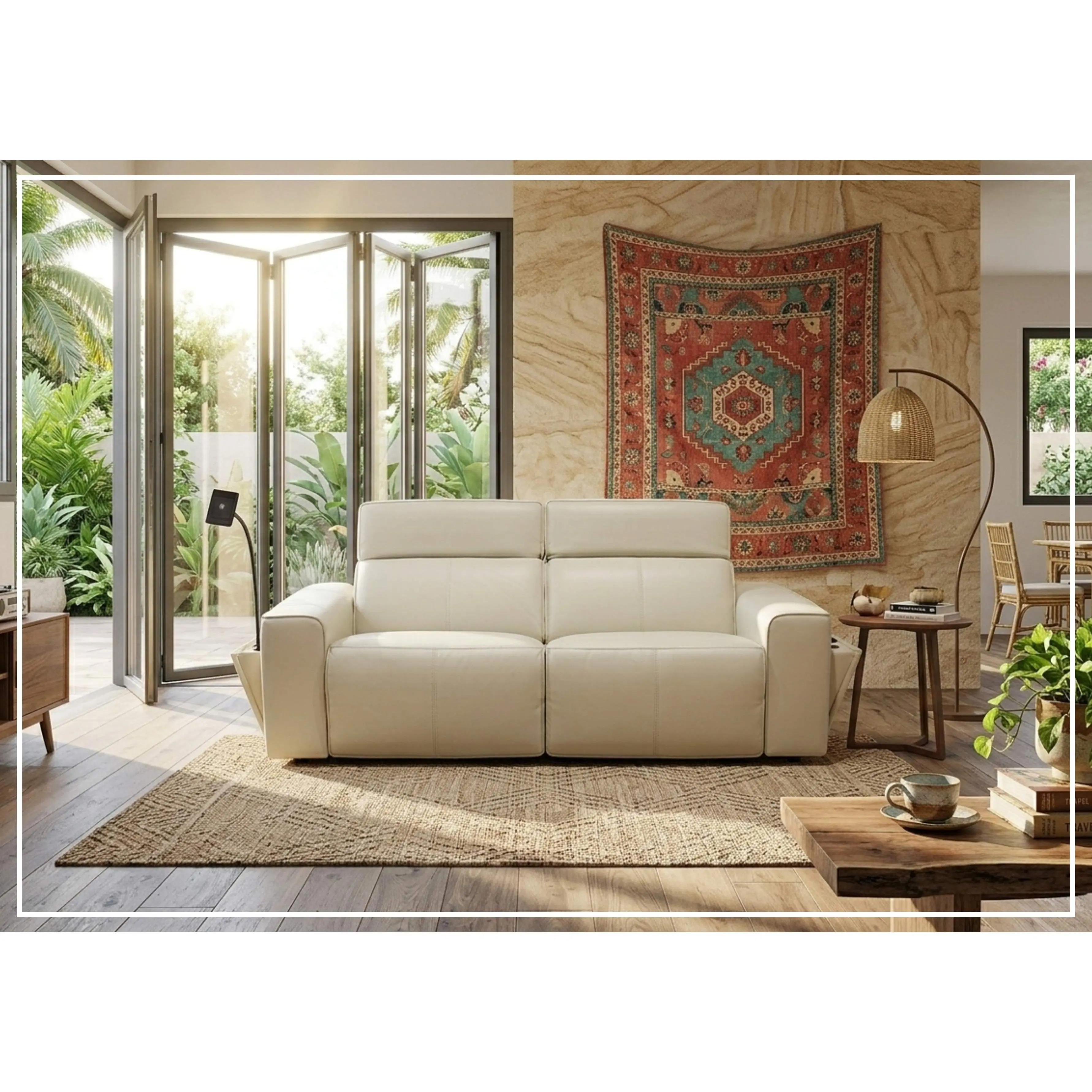 Klaussner Lorenzo Leather Sleeper Sofa with Storage