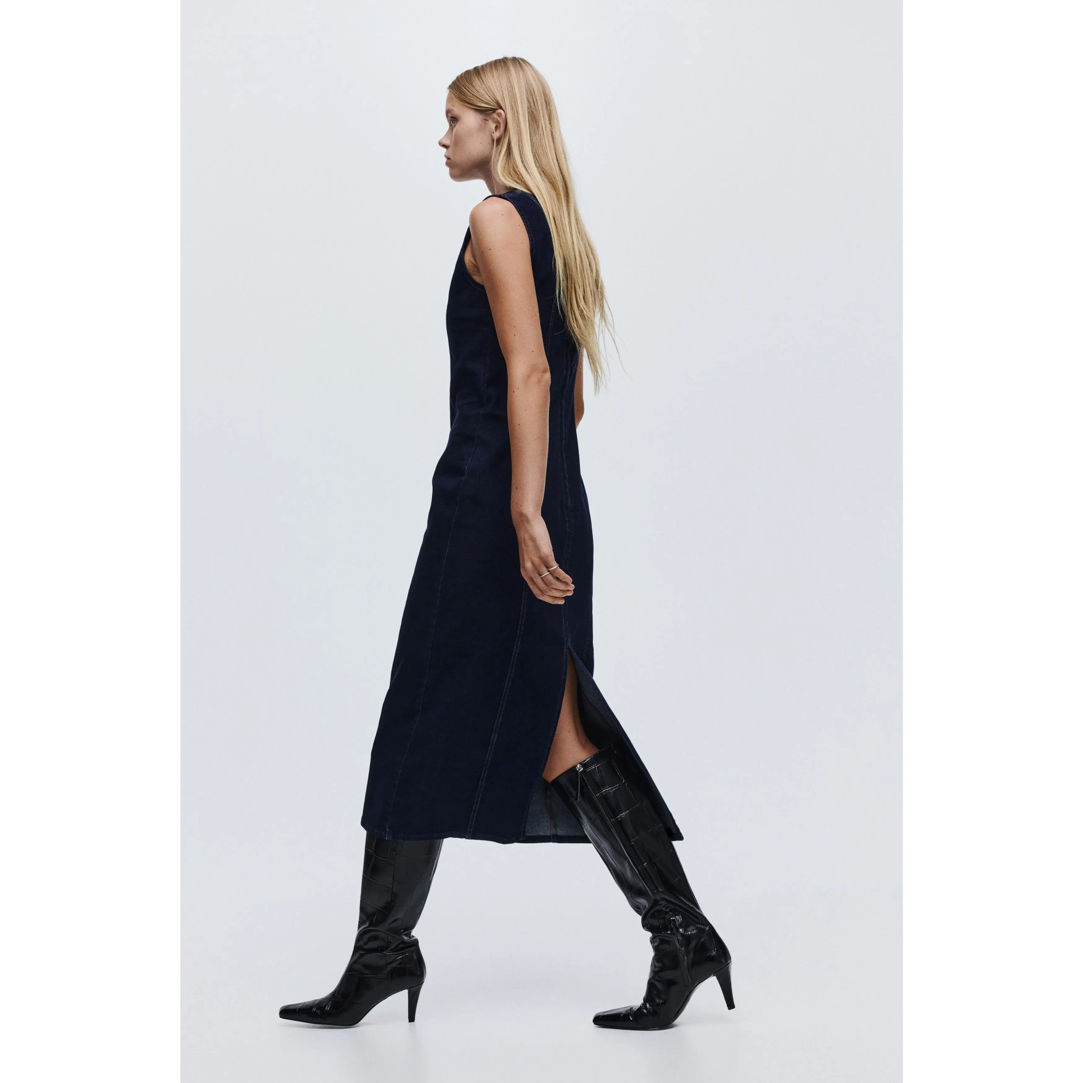 h&m black denim dress T-Shirt Dress  Tibi Official
