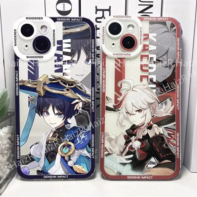Personalized Genshin Impact Wanderer Cartoon Phone Case - Silicone-TPU Durable Shockproof Protection Accessory for iPhone 17 Air, 16, 15, 14, 13, 12, 11, Pro, MAX