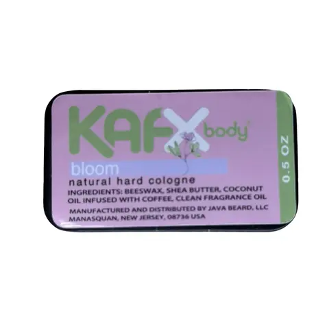 KAFX Body Bloom Natural Hard Cologne Unisex Perfume with Beeswax & Shea Butter Alcohol Free 0.5 oz Tin Long Lasting Fragrance Solid Form